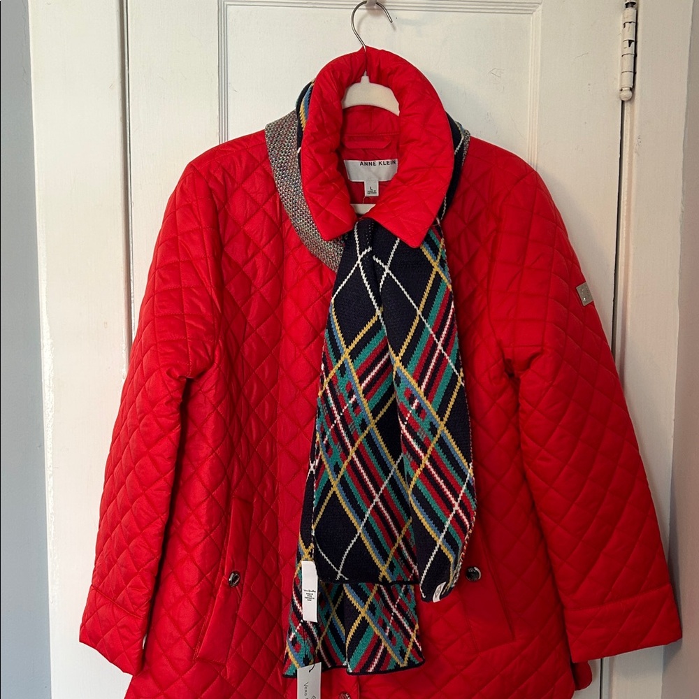 Anne Klein Vera bundle Red Quilted plus Vera Scarf.  All NWT.